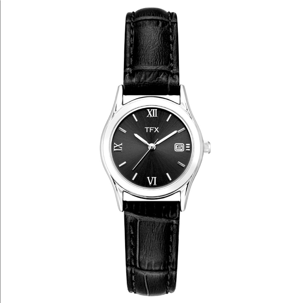 NIB Black TFX by Bulova Ladies Leather Watch